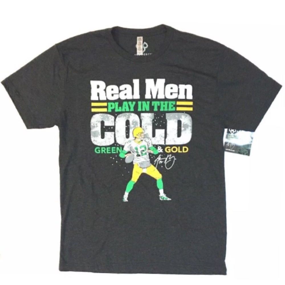 Green Bay Packers Real Men Play In The Cold Tshirt
